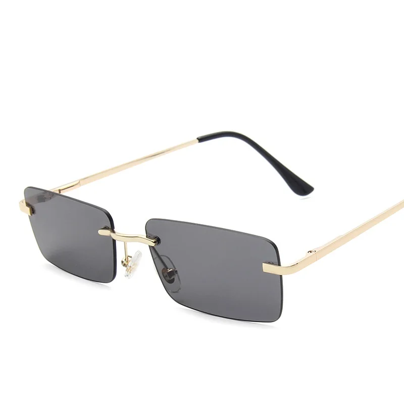 

Trendy Small Square Shape Frameless Spring Legs Sunglasses 2021 For Women