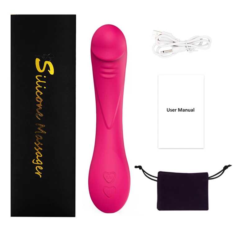 MELO usb recharge 12 speed massage vibrator women dildo Rosy Red / Purple
