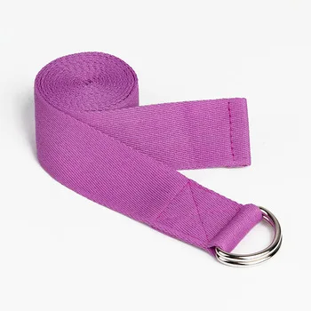 

Fitness Equipment D Ring Yoga Cotton Strap Non-Toxic Cotton Iyengar Yoga Stretch Belt, Purple, pink, blue, red, grey or customized