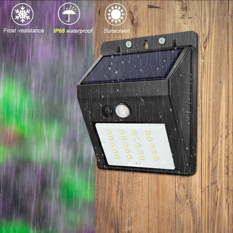 
Smart Home Wall Waterproof Outdoor Motion Sensor LED Solar Power Garden Light 