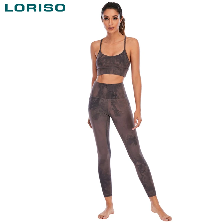 

2021 spring sexy women tie dye fitnesswear sportset fitnes activewear yoga sportbra and legging sportbra set, Multicolor optional