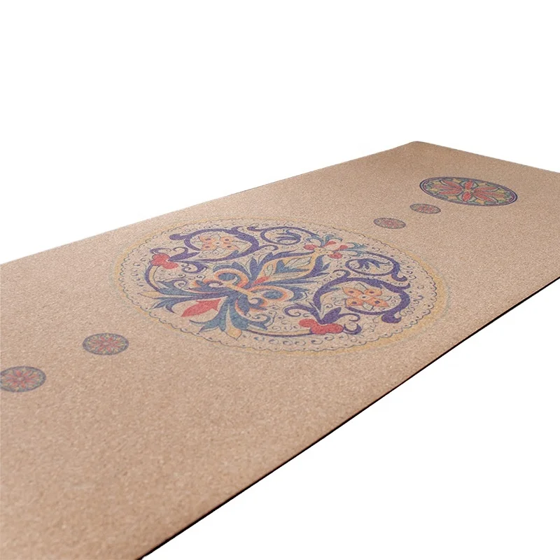 

non-slip mat premium custom print yoga eco 1730mm 173cm 5mm 4mm mat cork natural rubber non slip pu cork yoga mat, Double colors