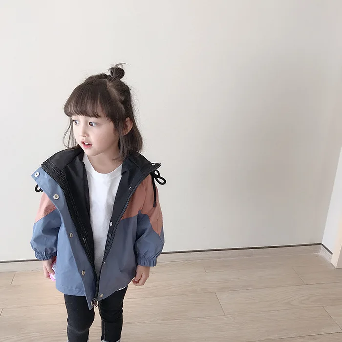 

COH6003 girl coat 2021 spring new windbreaker wholesale kids windproof trench coat 2-7 years old