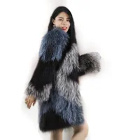 

Factory Custom Soft Women Winter Genuine Real Fox Fur Coat Dyeing Fox Fur Warm Outwear With Collar