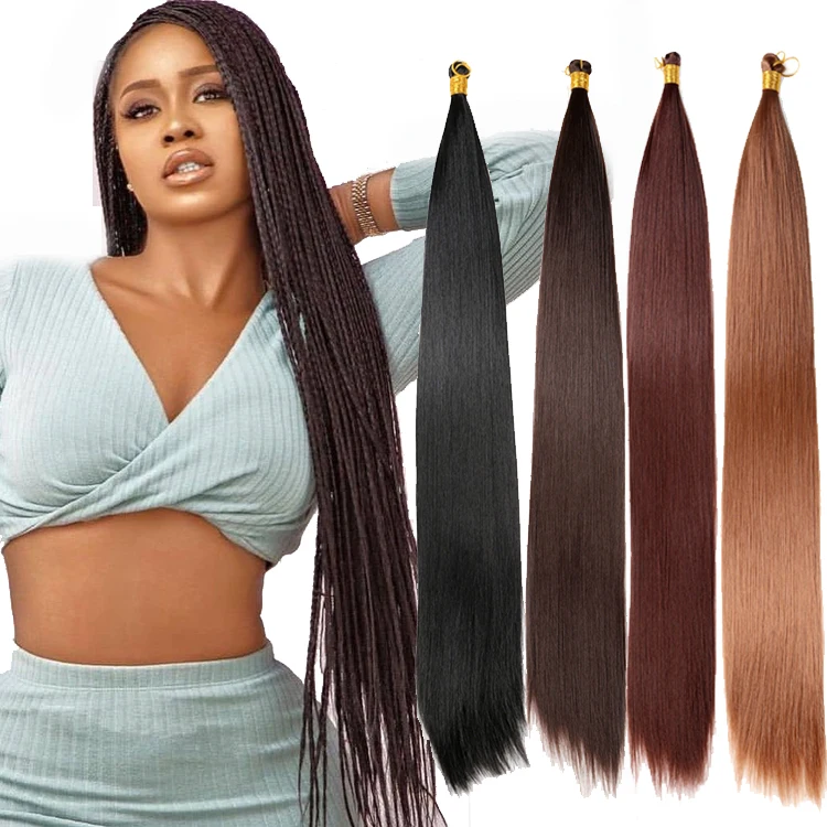 

silky bone straight synthetic braiding Hair Bundle braids extension 22inch 150g hair bulk For Women long straight braiding, All colors