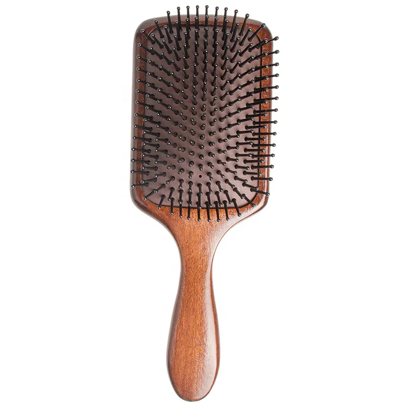 

2019 Hot Sale Exquisite Wooden Paddle Scalp Massage Hair Straightener Brush