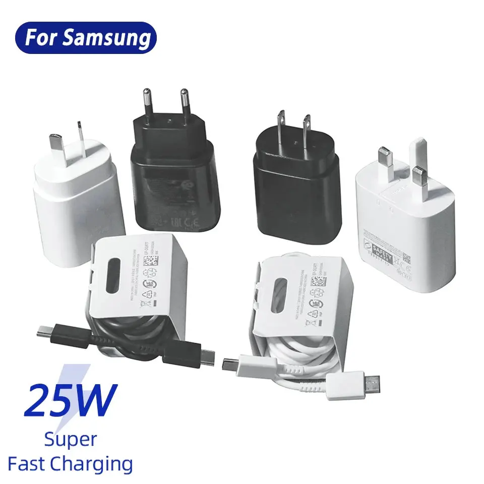 

For Samsung S21 Ultra Charger PD 25W Adapter Type C Charger EU US UK AU Plug