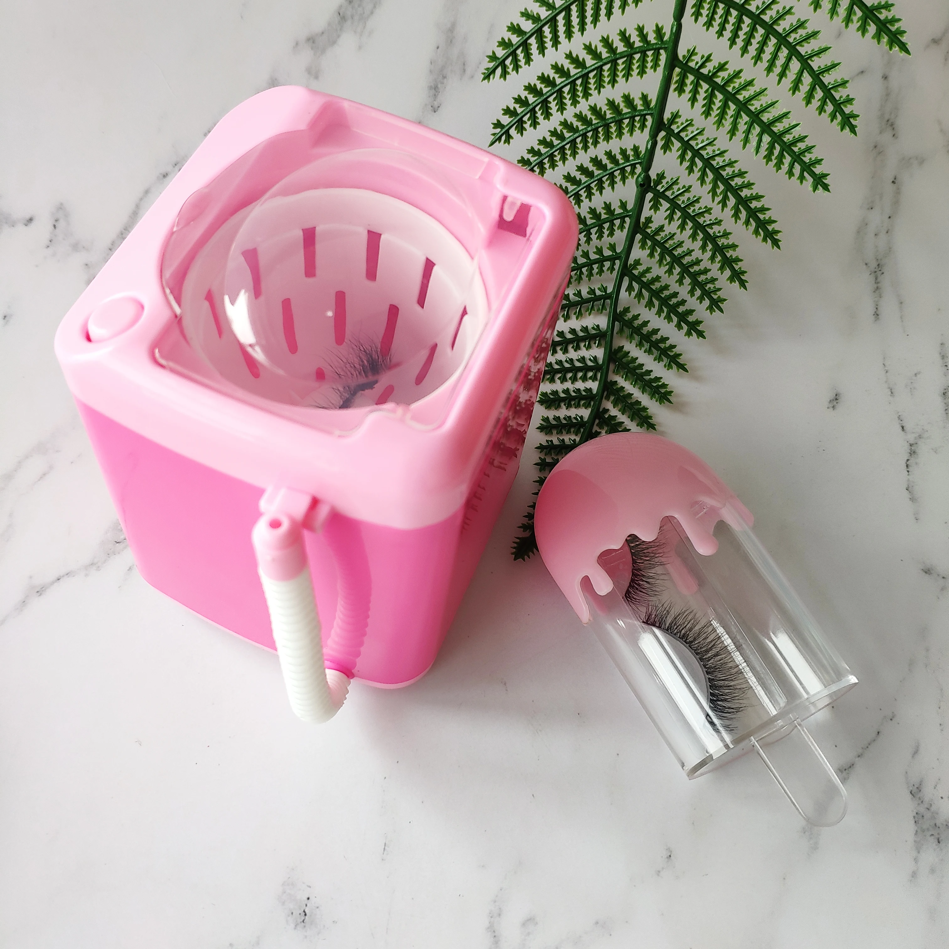 

OEM Custom Logo Mini Eyelash Washer Machine Private Label 25mm 3D Mink Eyelash Washing Machine Lash Washer machine