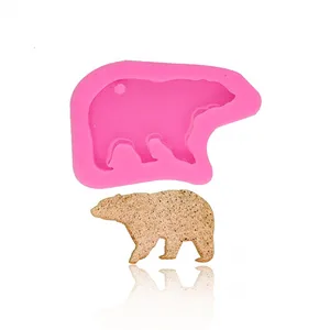 Image of DIY silicone keychain mold Baby bear shiny silicone Mold