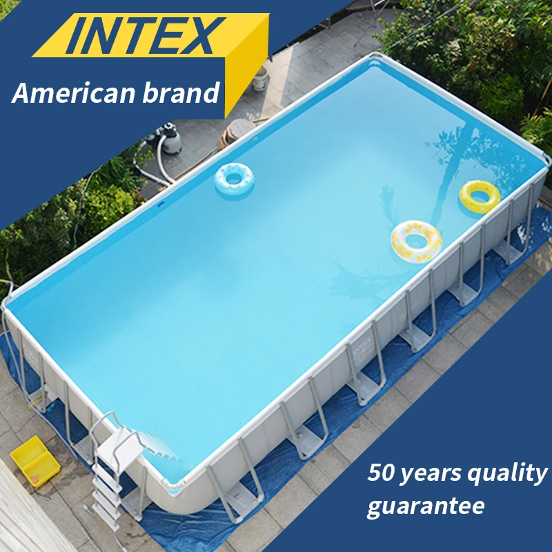 

2021 Hot Deals INTEX Metal Frame Pool Large Inflatable Factory Direct Sales Swimming Pool, Blue