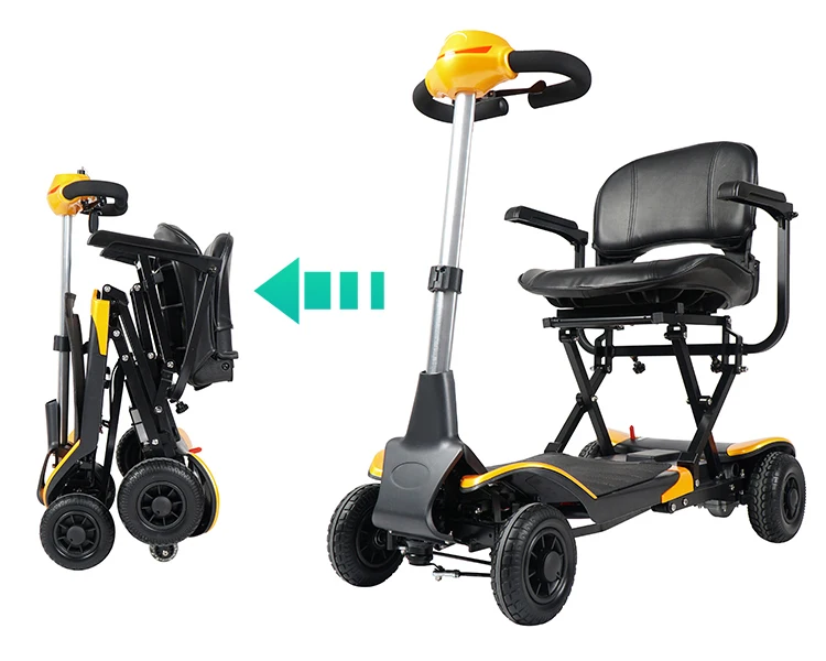 Electric Mobility Scooter With Remote Control Automatic Folding Function For The Elderly People