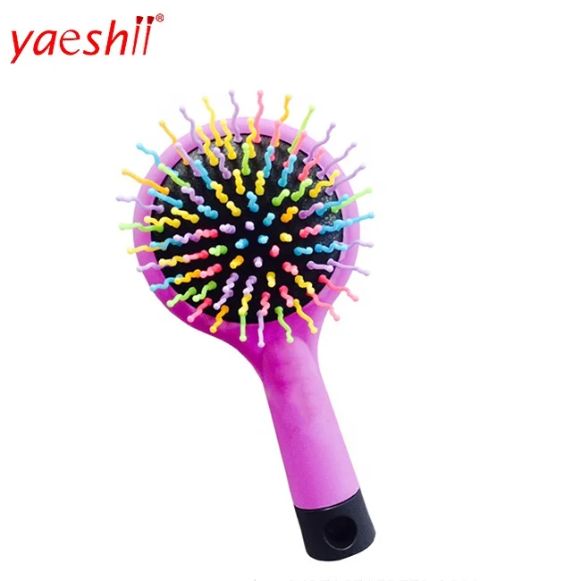 

Yaeshii 2019 best selling custom logo hair straight brush plastic rainbow brushes for hair extensions, Optional color or customized