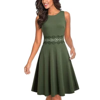 

Women's Sleeveless Cocktail A-Line Embroidery Party Summer Dress