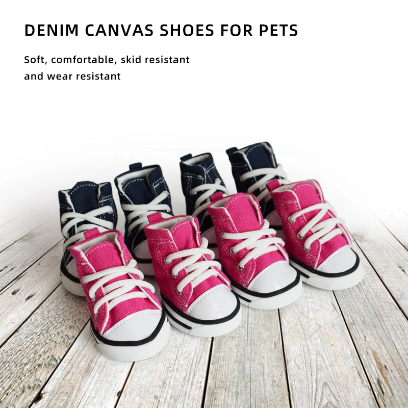

Wholesale custom soft comfortable pet dog fashion casual denim canvas shoes