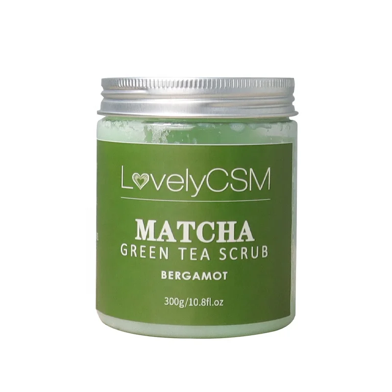 

Wholesale Matcha facial scrub Exfoliating Dead Sea Salt Scrub For Face Body & Foot Acne Face Cleanser Green Tea Body Scrub, White