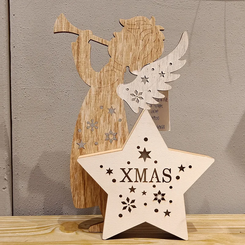Christmas decorations Wooden battery LED Christmas Tree light for Christmas gift