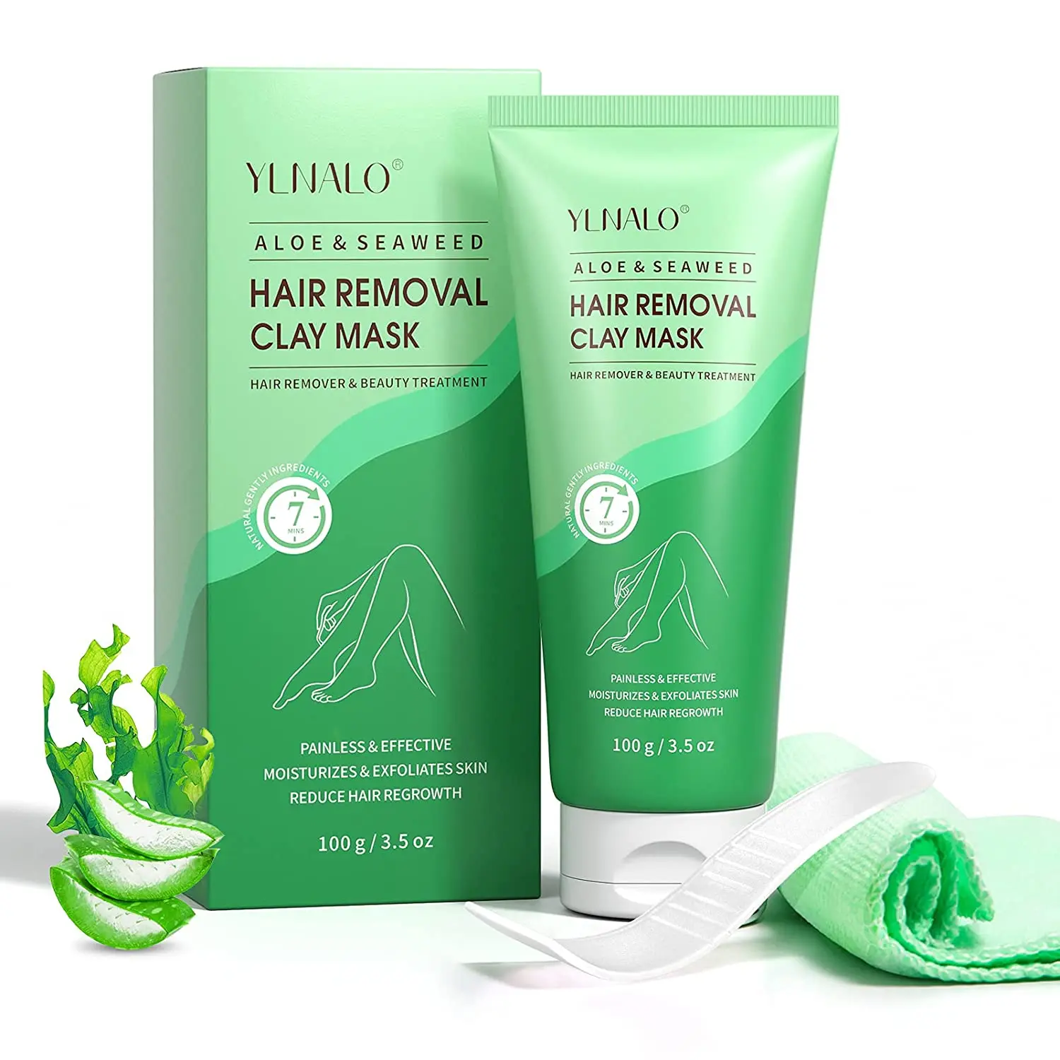 

Natural Painless Hair Removal Cream for Men or Women with Aloe & Seaweed Bikini Hair Remover Cream For Leg Arm Armpit Body