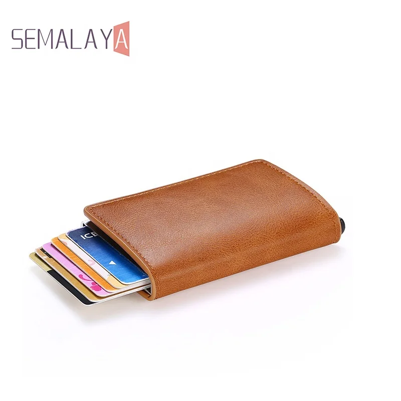 

2021 Business Credit Card Holder Men Pop-Up RFID Wallet Aluminum Box Mini Wallet Security Card Case for Unisex, As pictures