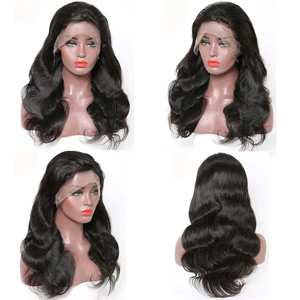 

Cheap 10A Grade Virgin Peruvian Hair Transparent Swiss Lace Wigs Double Drawn Long Inch Pre Plucked Body Wave 13x4 Lace Wig