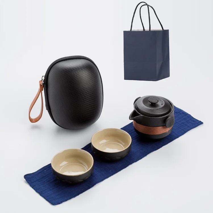 

Trending Popular Ceramic Handmade Traveling Tea Set with Traveling Bag