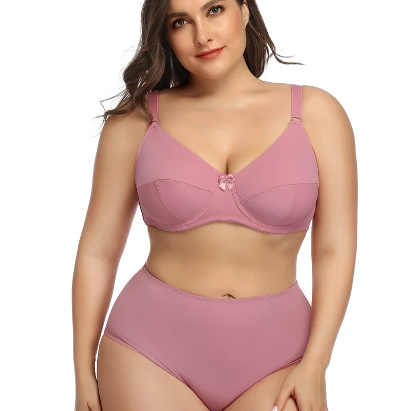 

Wholesale E Cup large breasts ladies full cup French thin E cup women's plus size bra and panties set for women