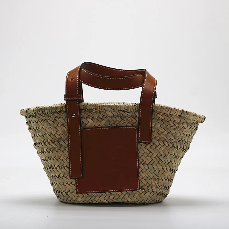 

Women Straw Bag Weave Handbags Handwoven Tote Summer Beach Bag Natural Chic