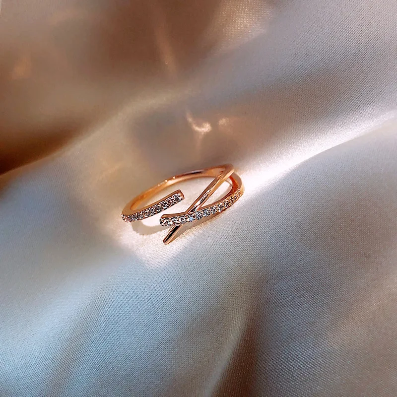 

2020 crystal hollow gold plated ring women jewelry