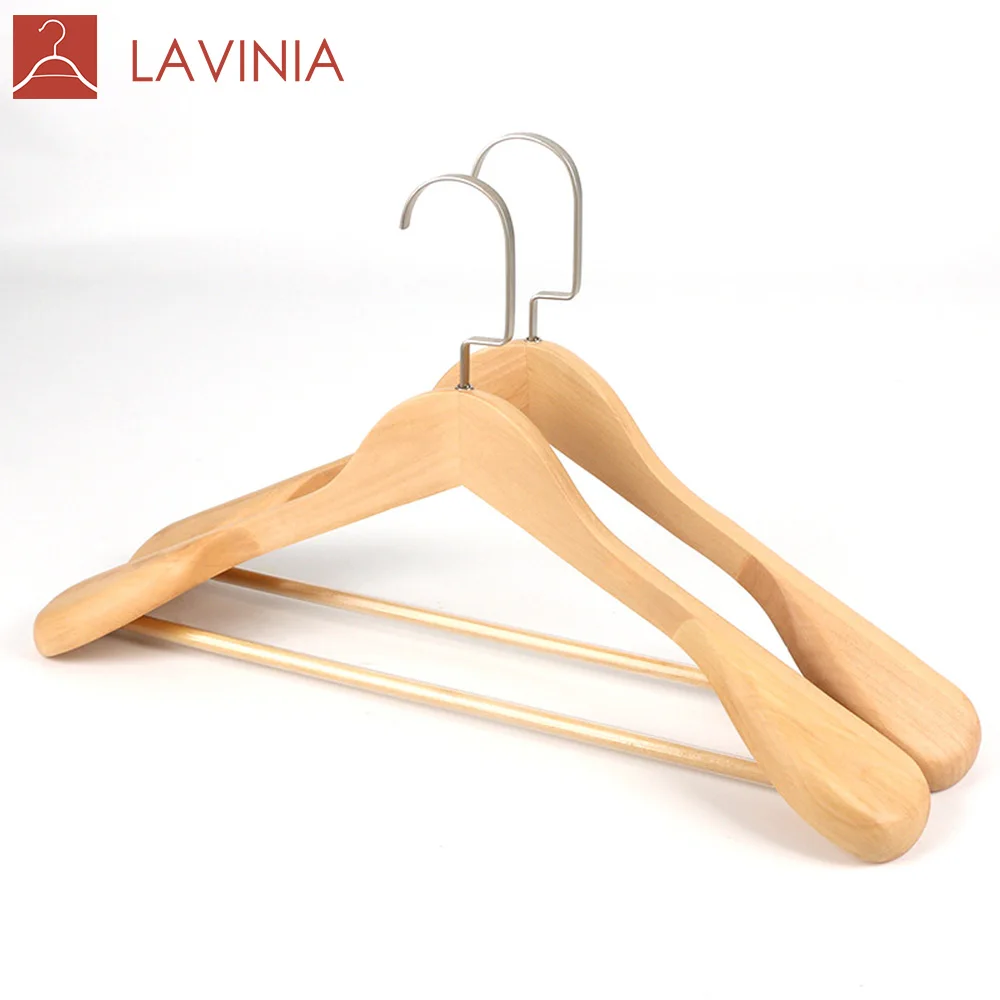 

Upgrade luxury extra large wide shoulder wooden clothes coat suit wooden hanger manufacturer factory coat hanger