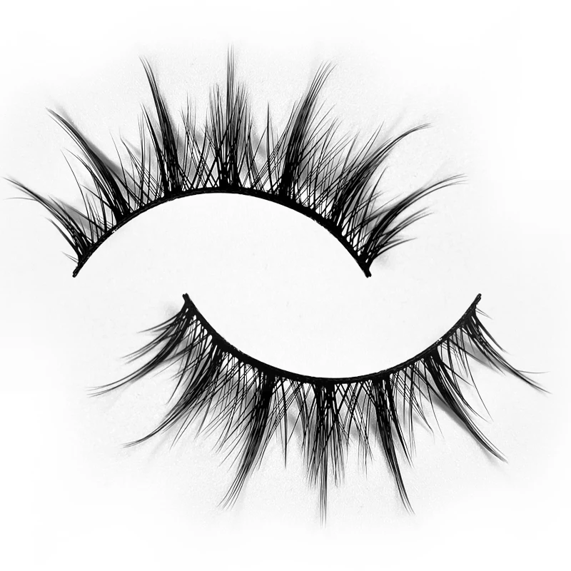 

2022 3D false lashes cross natural thick fluffy 5d faux full strip lashes private label handicraft eyelash vendor for wholesale