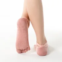 

Non Slip Women Yoga Pilates Socks, Toeless or Toe Anti-skid Pilates, Barre, Ballet, Bikram Workout Socks with Grips