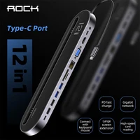 

Rock Original 12 in 1 Type-C Multifunctional PD fast charging Hub Docking Station with Stand holder