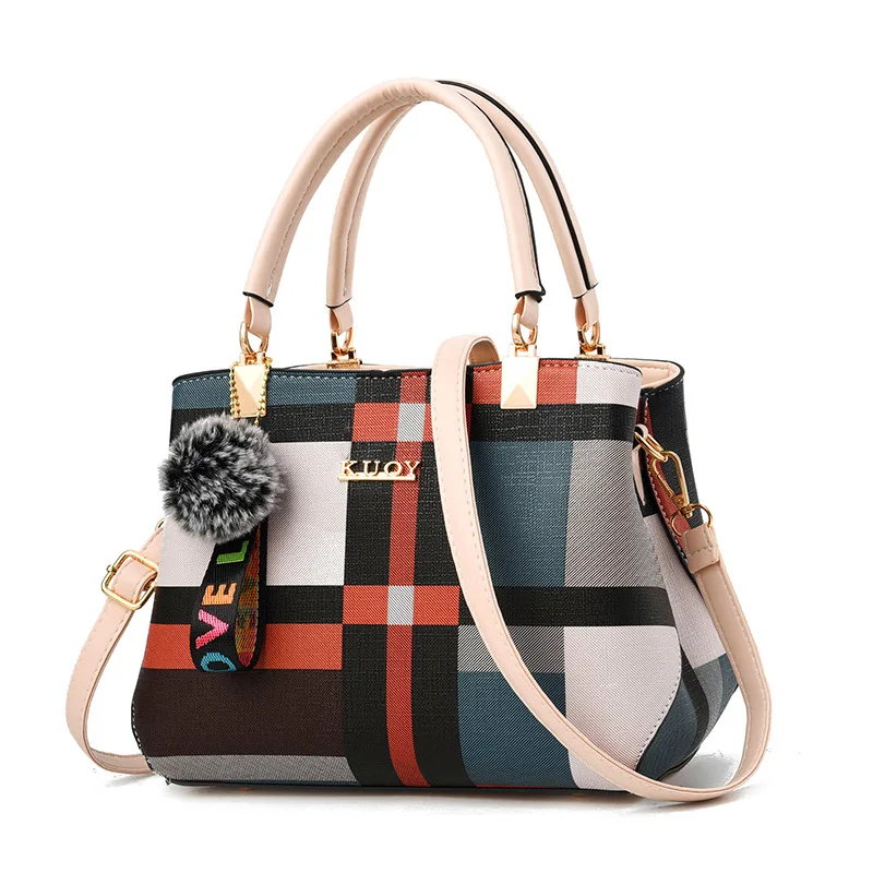 

Wholesale PU leather large capacity designer handbags designer women's striped single shoulder handbags brand women bag