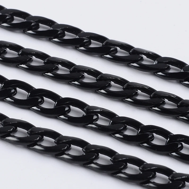 

Pandahall Aluminum Twisted Curb Chains Lead and Nickel Free Unwelded Black