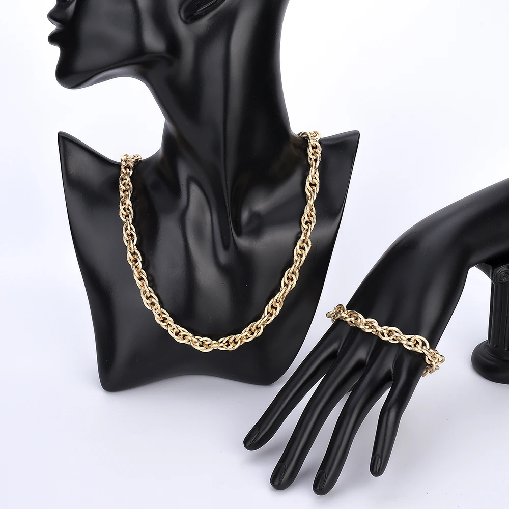 

Gold Plated Jewelry Chain Bracelets Gold Plated Jewelry Chains Necklace Set