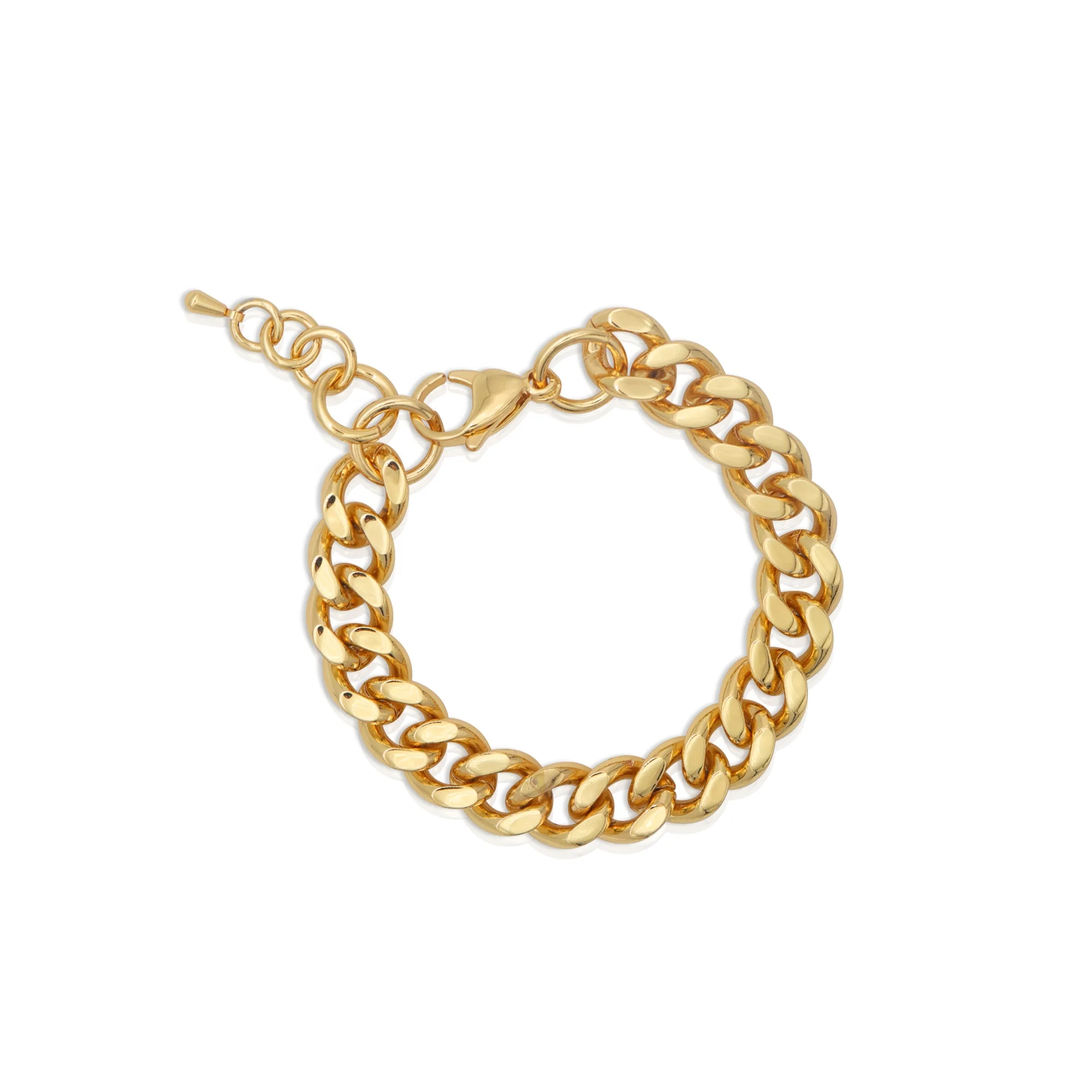 

Chris April Fashion jewelry punk style 316L Stainless steel PVD gold plated Coarse curb chain bracelet for unisex