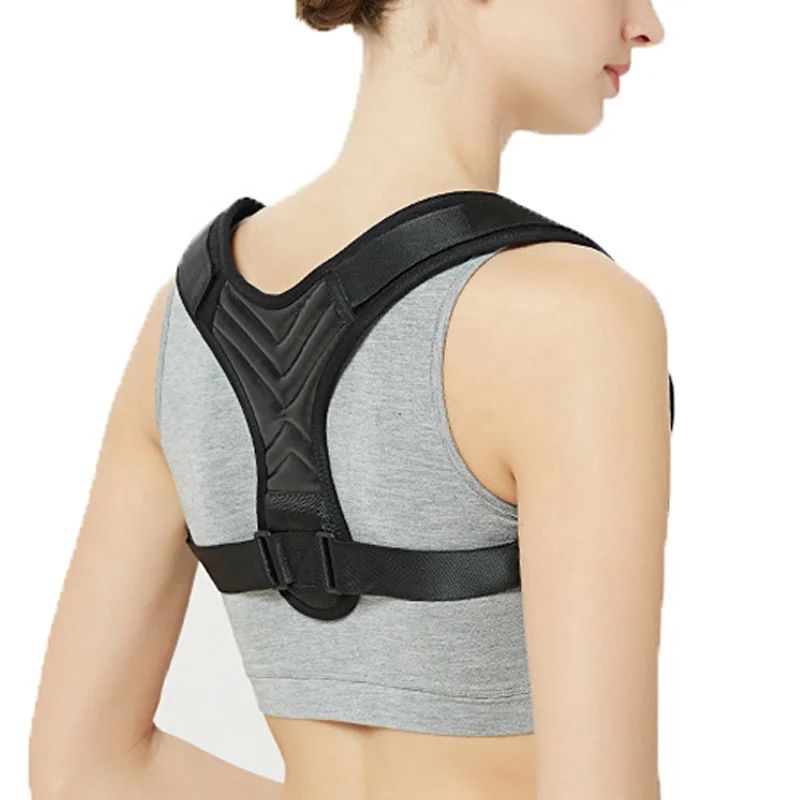 

wholesale breathable medical orthopaedic back posture corrector for women and men JZD-044, Black back support belt