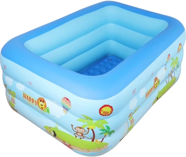 

210cm three layer Print bubble bottom family adult durable inflatable pool Summer children's rectangular swimming pool game pool