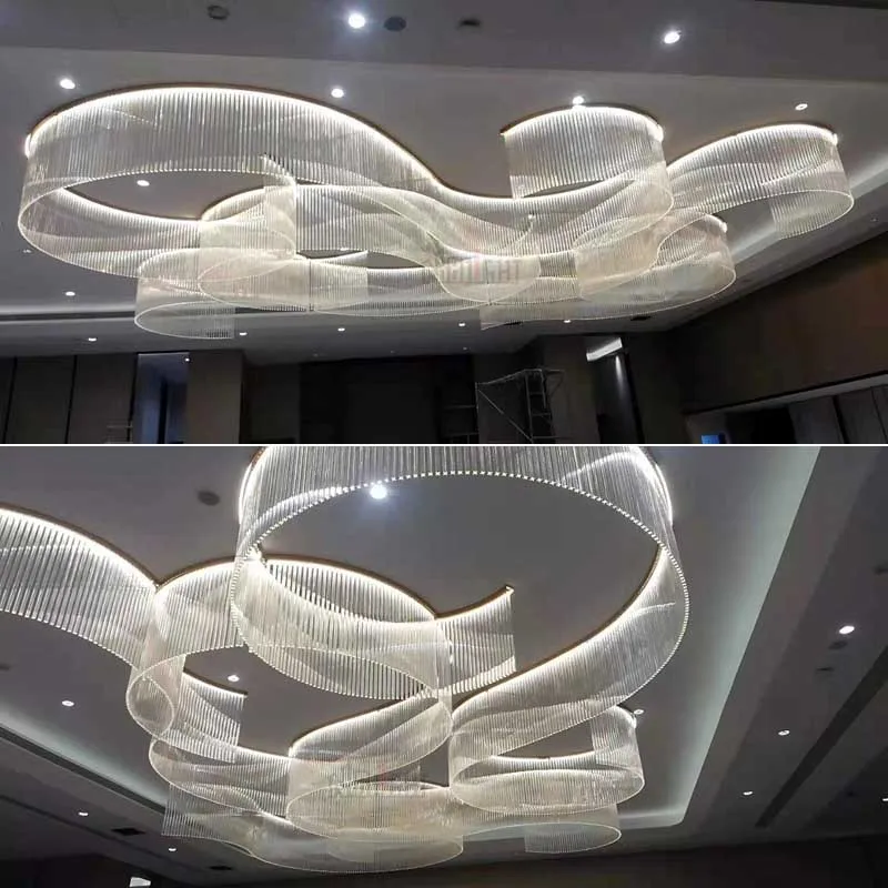 Custom made Indoor lights chandeliers dysmorphism shaped flower lobby ceiling light for Hotel sales department villa