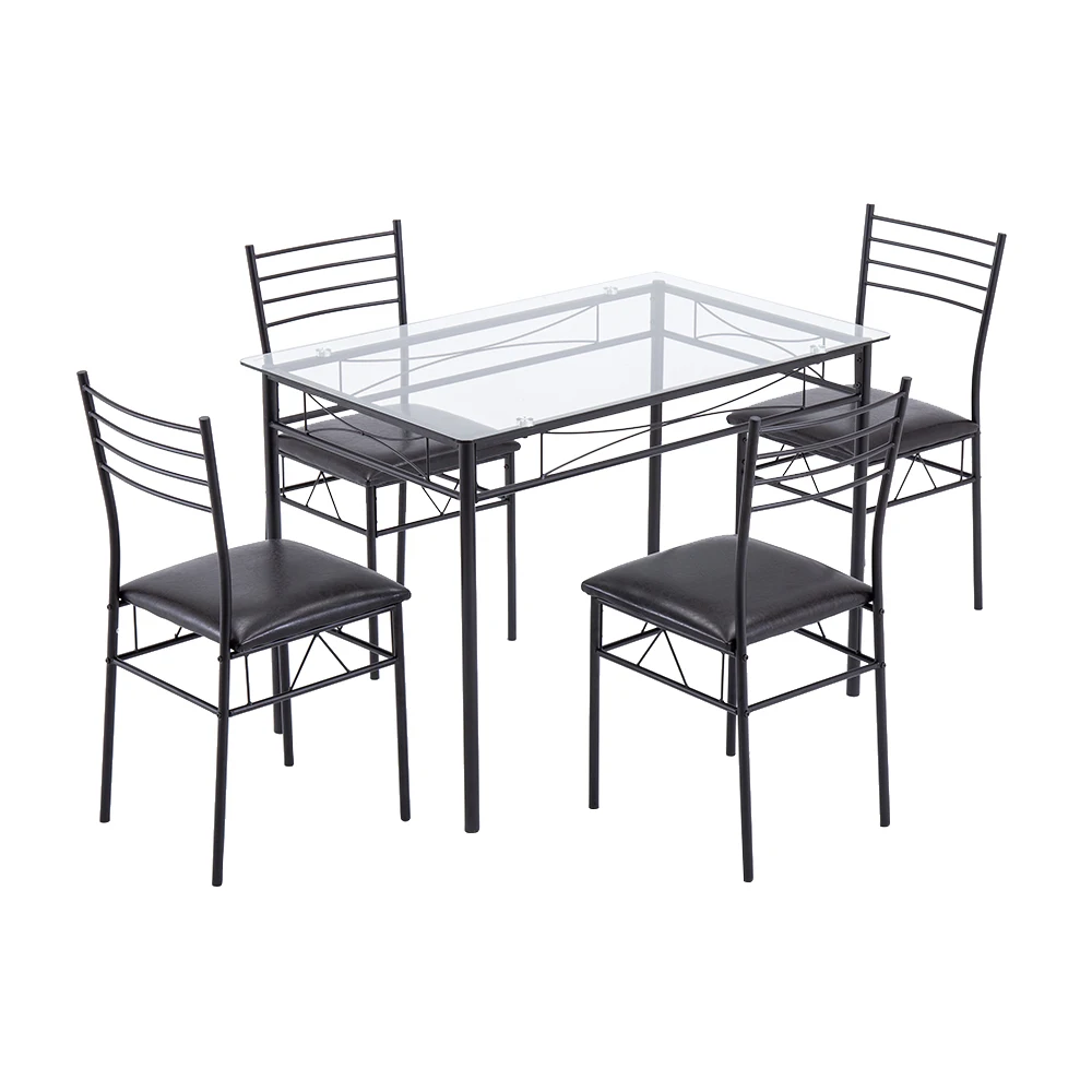 

Cheap Dining Table and Chairs Sets Black One Table and Four Chairs Dining Room Furniture Modern Furniture Home Furniture 5-7days