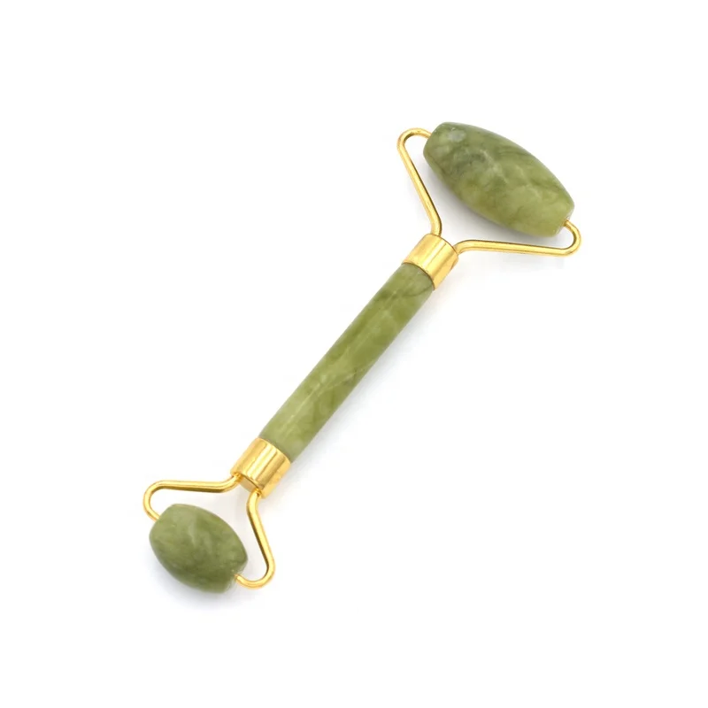 

High Quality Green Jade Facial Roller Hot Selling Face Massage Roller Mute Style Natural Jade Face Roller Drop Shipping, Customized/as picture