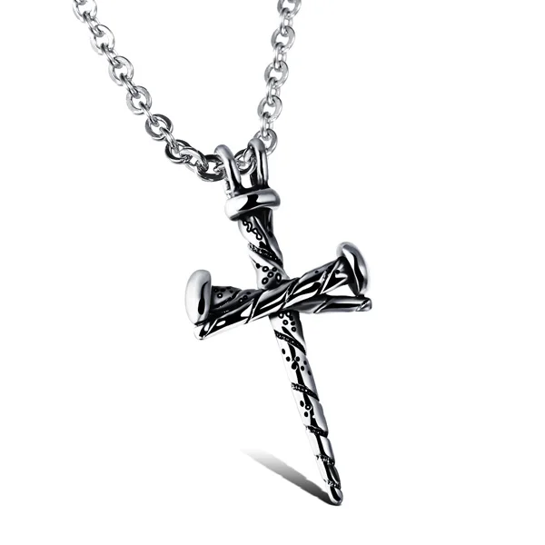 

2020 Simple Cross Nail Chain Necklace Latest New Shape Necklace Men Bar Wholesale old fashion design jewelry scarecrow gothic