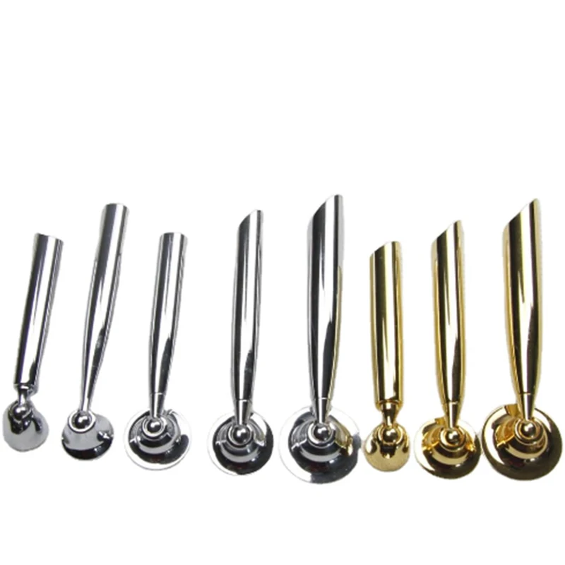 Gold Desktop Pen Holder Ball Point Swivel Stand Funnel Foundation