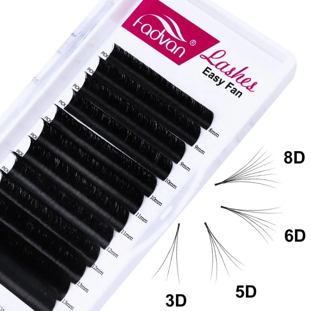 

Custom Private Label Easy Fanning Eyelash Extention Supply 8-25mm Perfect Easy Fan Blooming Eyelash Easy To Fan Eyelashes Cilios