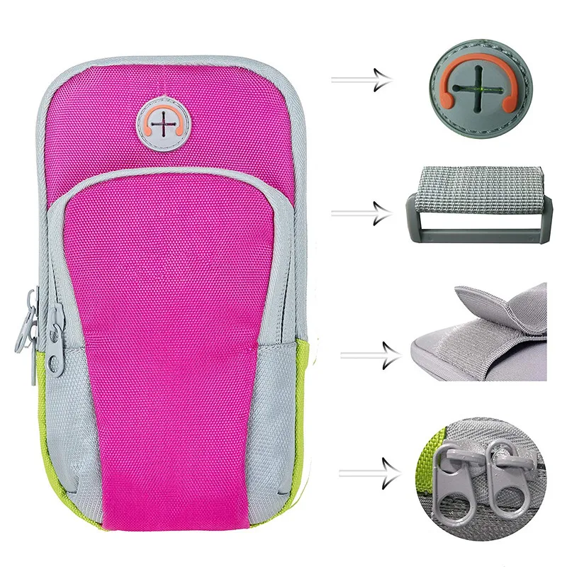 

Universal Sports Armband Fitness Running Band Gym Arm Cell Phone Holder, Pink or customized color
