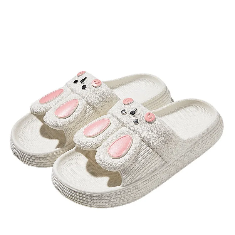 

Cartoon Cute Rabbit Summer Indoor Slippers Thick Sole Soft PVC Household Bathroom Anti-slip Slipper