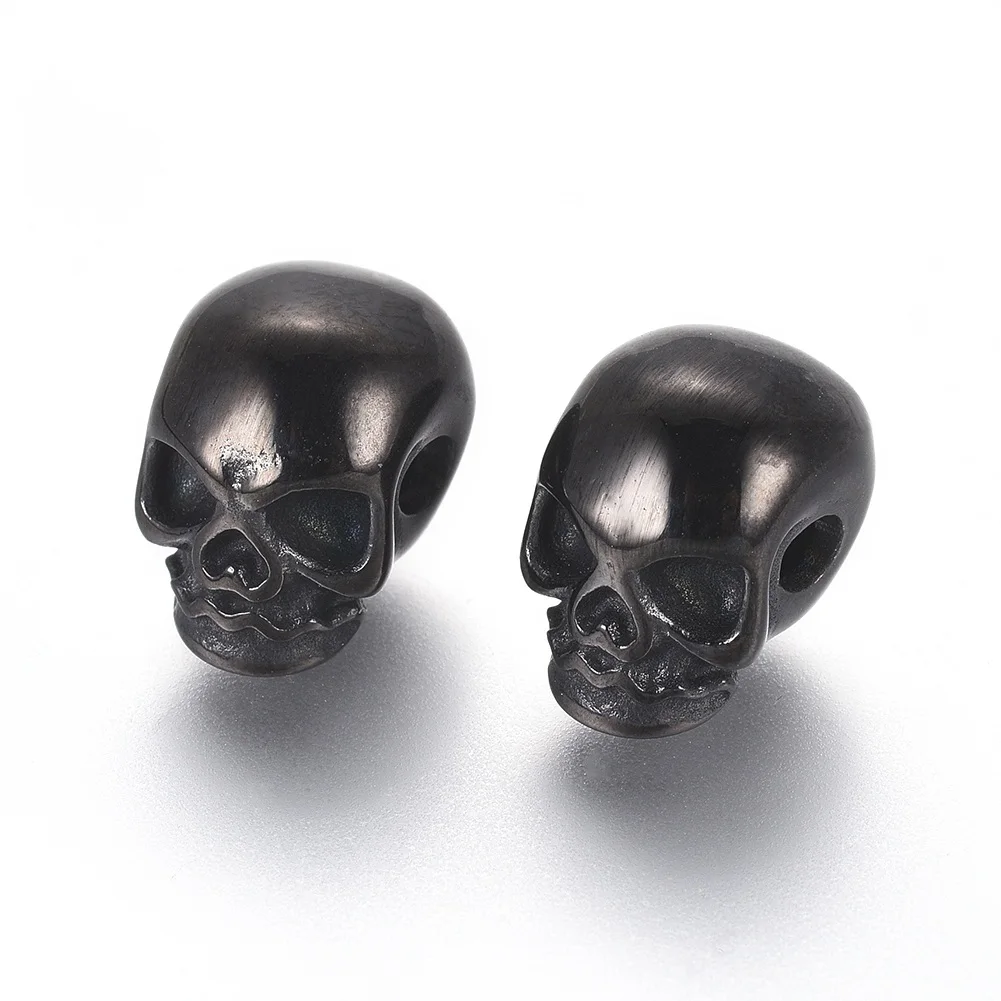 

PandaHall 304 Stainless Steel Gunmetal Skull Beads