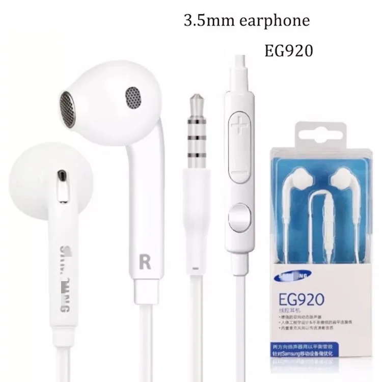 

Original earphone 3.5 stereo bass earphone In-ear Wired Handfree Headphones Earbuds Earpieces With Mic For Samsung s6 s7 Headset, White.black