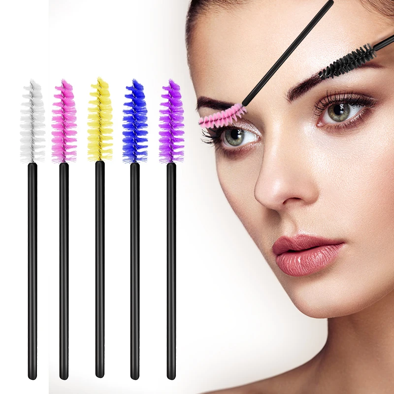 

private label eyelash extension long brush cleaner and Custom eyelash mascara/lash wands, Black/pink