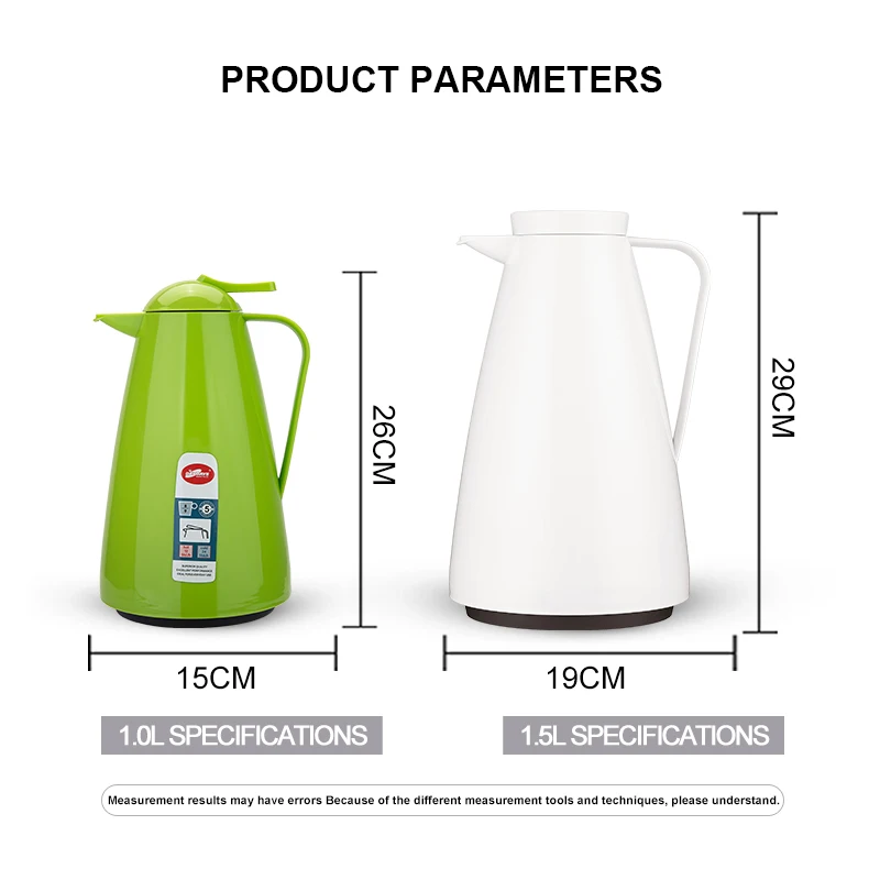 Day Days Vacuum Flask 1000ml Elegant Plastic Arabian Coffee Pot Glass