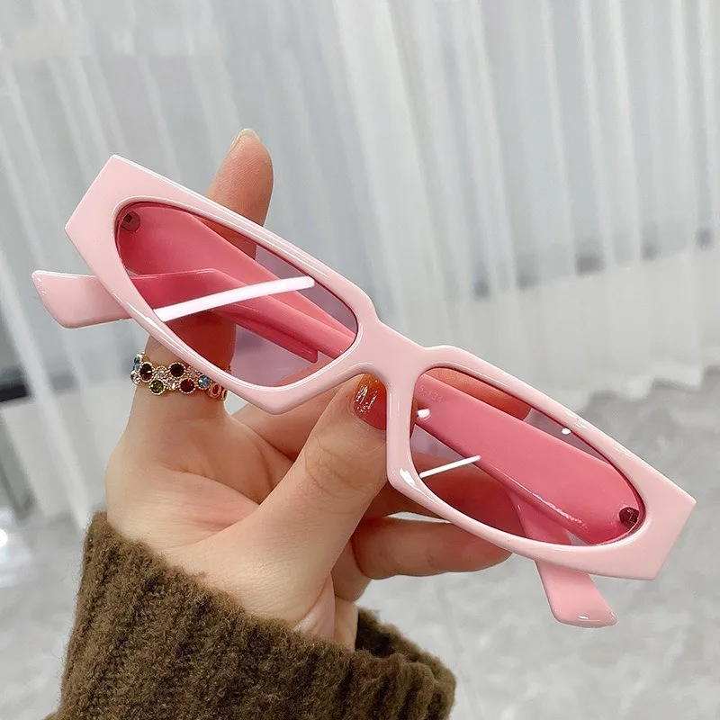 

QSKY custom logo retro luxury brand mens hip hop designer glasses small oval shaped sunglasses